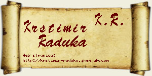 Krstimir Raduka vizit kartica